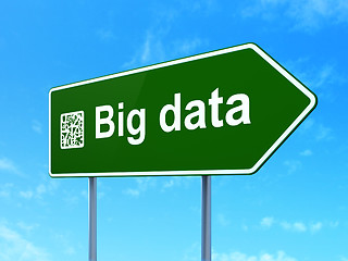 Image showing Data concept: Big Data and Numbers on road sign background