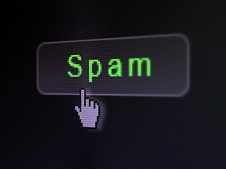 Image showing Security concept: Spam on digital button background