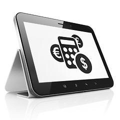 Image showing Business concept: Calculator on tablet pc computer