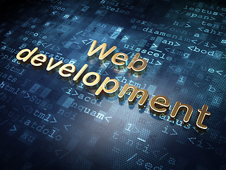 Image showing Web development concept: Golden Web Development on digital background