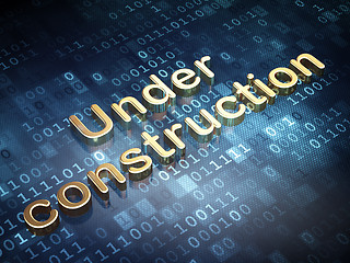 Image showing Web development concept: Golden Under Construction on digital background