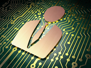 Image showing Law concept: Business Man on circuit board background