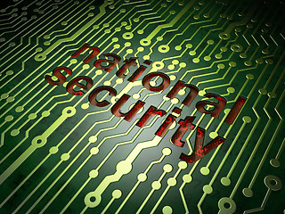 Image showing Privacy concept: National Security on circuit board background