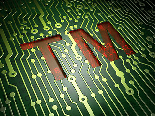 Image showing Law concept: Trademark on circuit board background