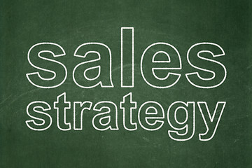 Image showing Advertising concept: Sales Strategy on chalkboard background