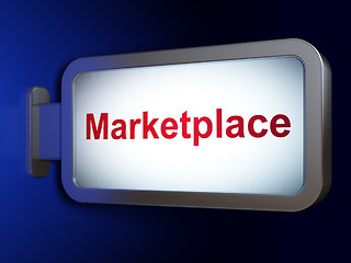 Image showing Advertising concept: Marketplace on billboard background