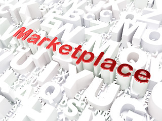 Image showing Advertising concept: Marketplace on alphabet background