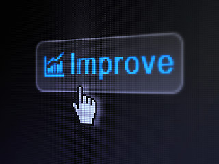 Image showing Business concept: Improve and Growth Graph on digital button background