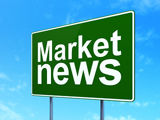 Image showing News concept: Market News on road sign background