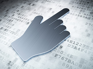 Image showing concept: Silver Mouse Cursor on digital background