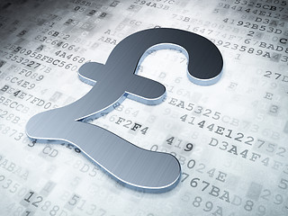 Image showing Currency concept: Silver Pound on digital background