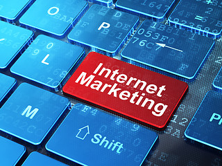 Image showing Marketing concept: Internet Marketing on computer keyboard background