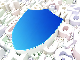 Image showing Privacy concept: Shield on alphabet background