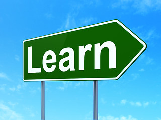 Image showing Education concept: Learn on road sign background