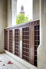 Image showing Wooden rack in mosque