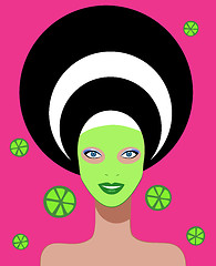 Image showing Beautiful woman. Spa Facial Mask.