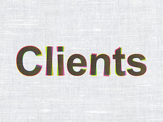 Image showing Business concept: Clients on fabric texture background