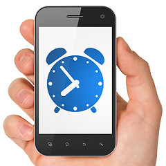 Image showing Timeline concept: Alarm Clock on smartphone