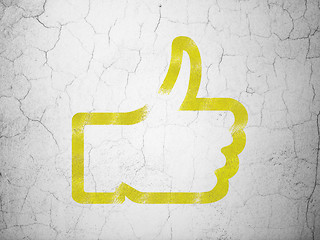 Image showing Social network concept: Thumb Up on wall background