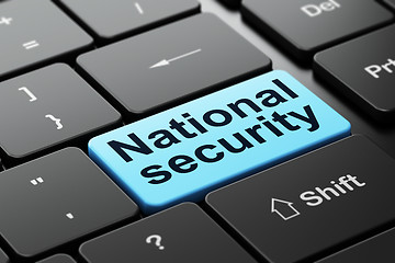 Image showing Protection concept: National Security on computer keyboard background