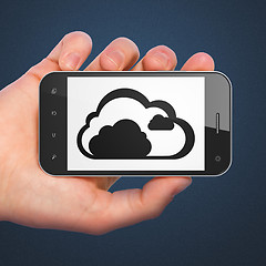 Image showing Technology concept: Cloud on smartphone