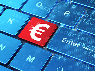 Image showing Currency concept: Euro on computer keyboard background