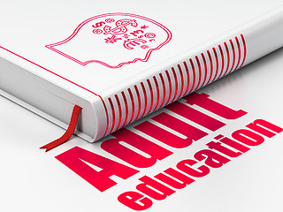 Image showing Book Head With Finance Symbol, Adult Education on white