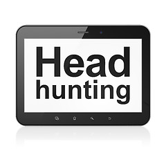 Image showing Finance concept: Head Hunting on tablet pc computer