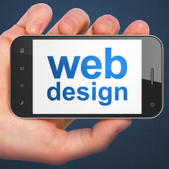 Image showing SEO web development concept: Web Design on smartphone