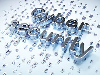 Image showing Security concept: Silver Cyber Security on digital background