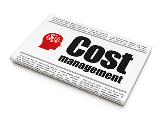 Image showing Finance concept: newspaper with Cost Management and Head With Finance Symbol