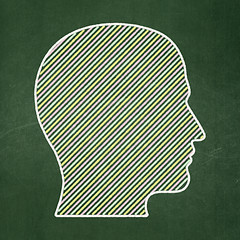 Image showing Finance concept: Head on chalkboard background