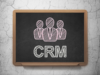 Image showing Business concept: Business People and CRM on chalkboard background