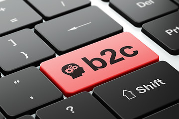 Image showing Business concept: Head With Gears and B2c on keyboard