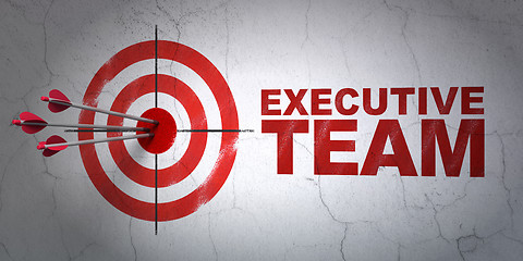 Image showing Business concept: target and Executive Team on wall background