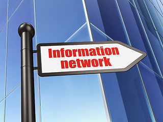 Image showing Sign Information Network on Building background