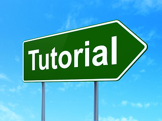 Image showing Education concept: Tutorial on road sign background