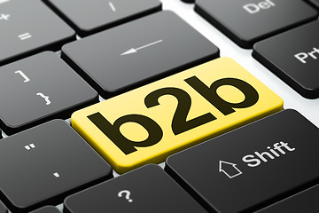 Image showing Business concept: B2b on computer keyboard background