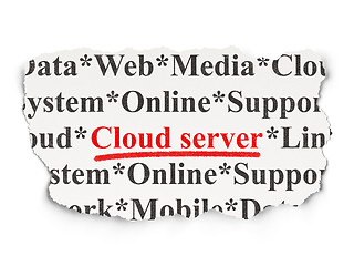 Image showing Cloud computing concept: Cloud Server on Paper background