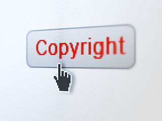 Image showing Law concept: Copyright on digital button background