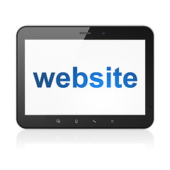 Image showing Web design concept: Website on tablet pc computer