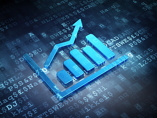 Image showing Business concept: Blue Growth Graph on digital background