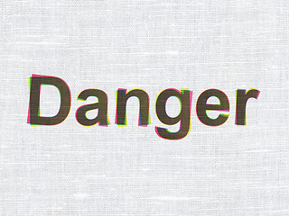 Image showing Security concept: Danger on fabric texture background