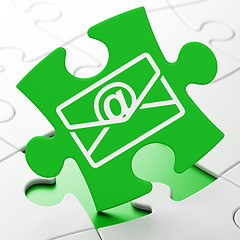 Image showing Business concept: Email on puzzle background
