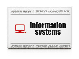 Image showing Newspaper with Information Systems and Computer Pc