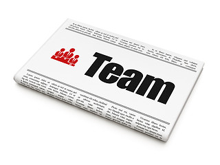 Image showing Finance concept: newspaper with Team and Business Team