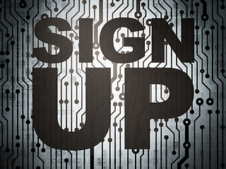 Image showing Web development concept: circuit board with Sign Up