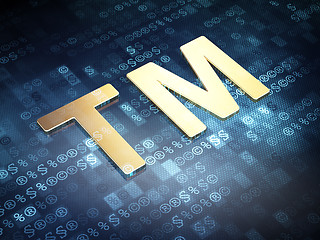Image showing Law concept: Golden Trademark on digital background