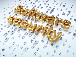 Image showing Privacy concept: Golden Software Security on digital background