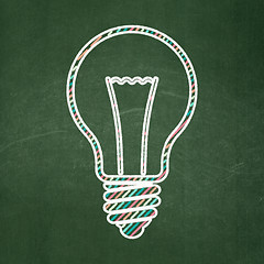 Image showing Business concept: Light Bulb on chalkboard background